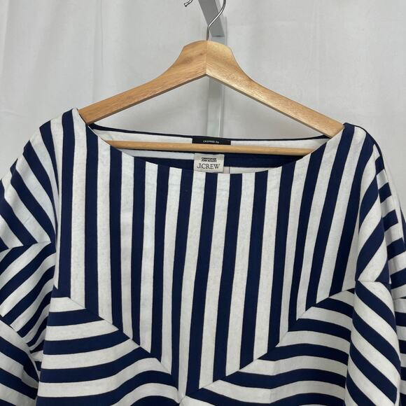 J.CREW x CHRISTOPHER JOHN ROGERS Mariner Cloth Boatneck Top Striped Navy 3X Plus - Picture 4 of 11